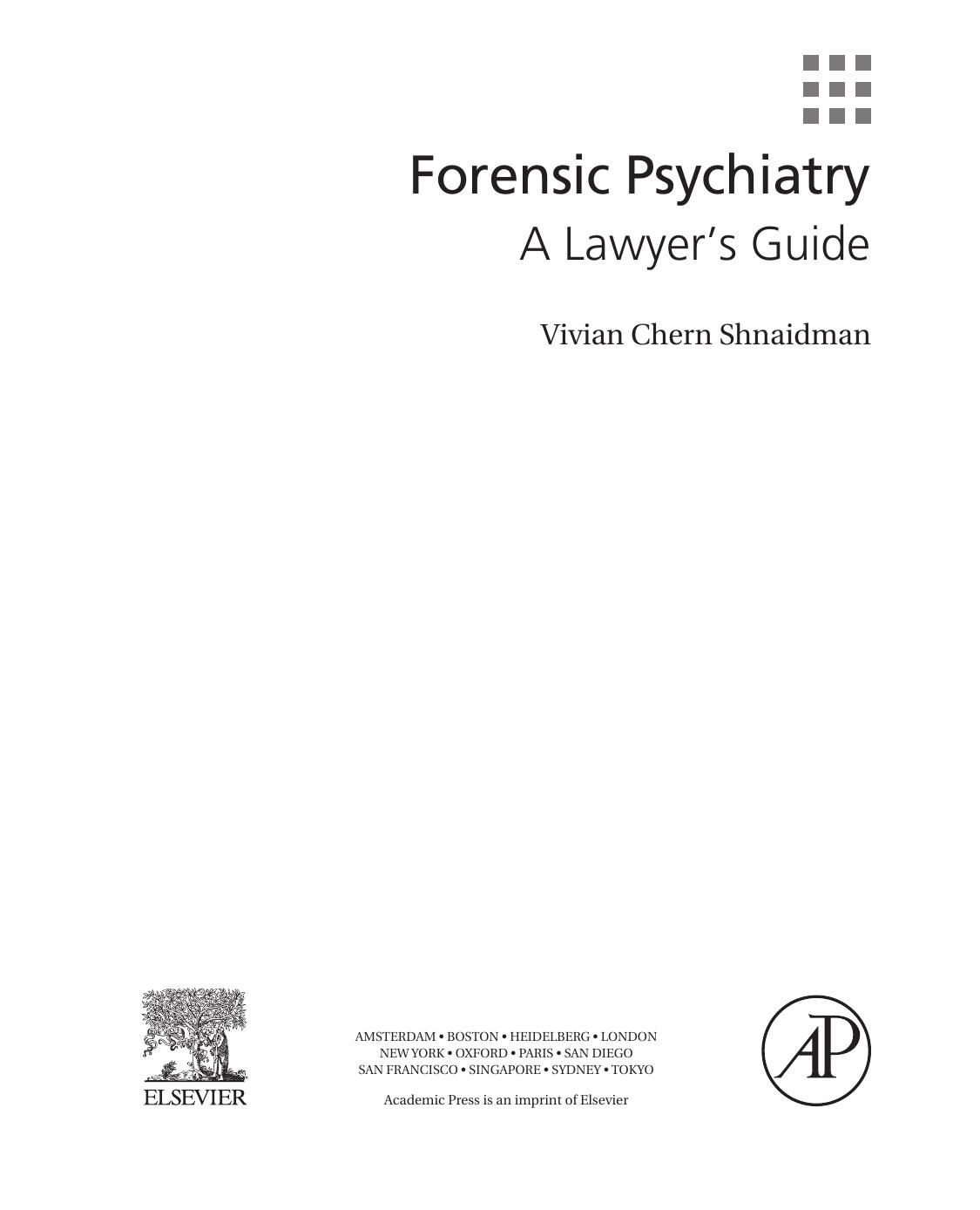 Forensic Psychiatry by A Lawyer’s Guide