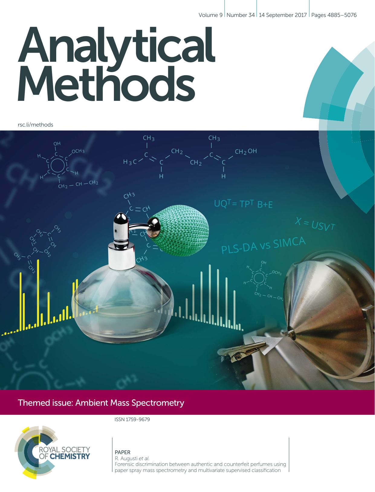 Forensic discrimination between authentic and counterfeit perfumes using paper spray mass spectrometry and multivariate supervised classification by J. A. R. Teodoro & H. V. Pereira & D. N. Correia & M. M. Sena & E. Piccin & R. Augusti