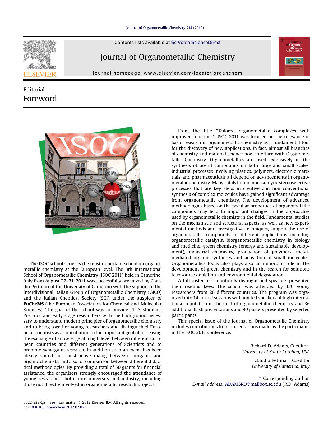 Foreword by Richard D. Adams; Claudio Pettinari & Claudio Pettinari