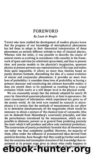 Foreword to "Causality and Chance in Modern Physics" [David Bohm] by Louis de Broglie