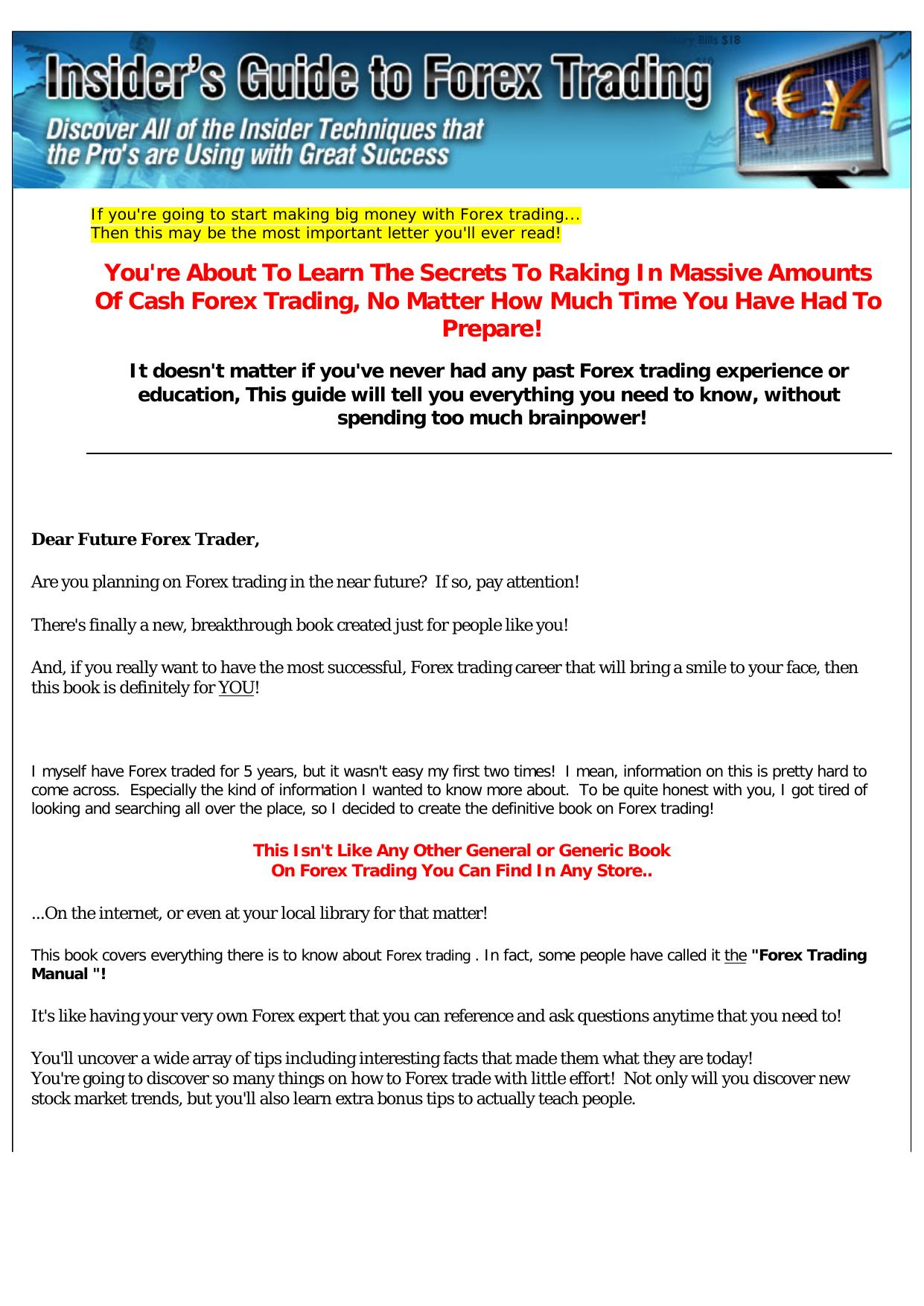Forex Global Strategy - Insiders Guide To Forex Trading. by Best of Kuszter's Collection