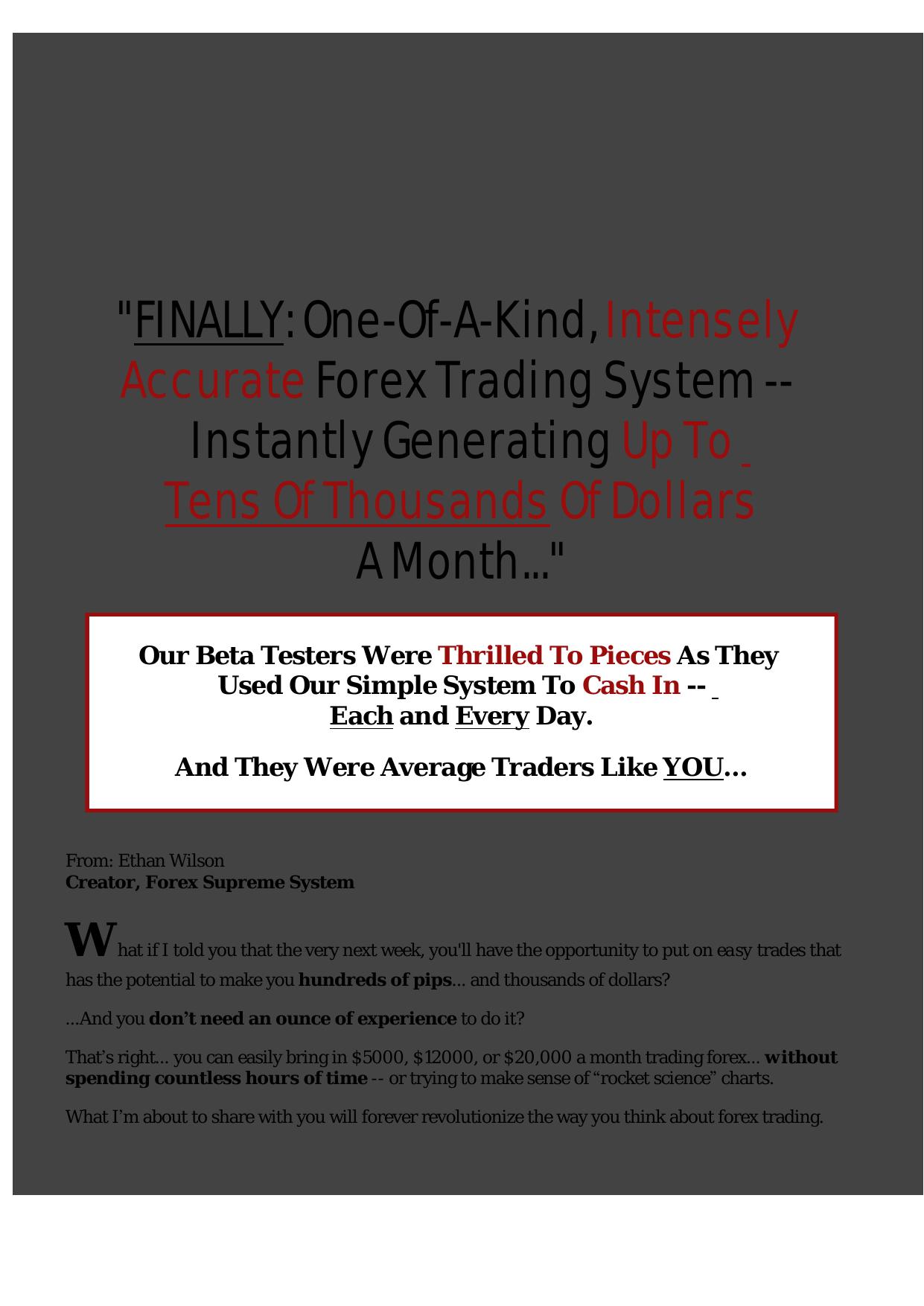 Forex Supreme Cash Prizes. by Best of Kuszter's Collection