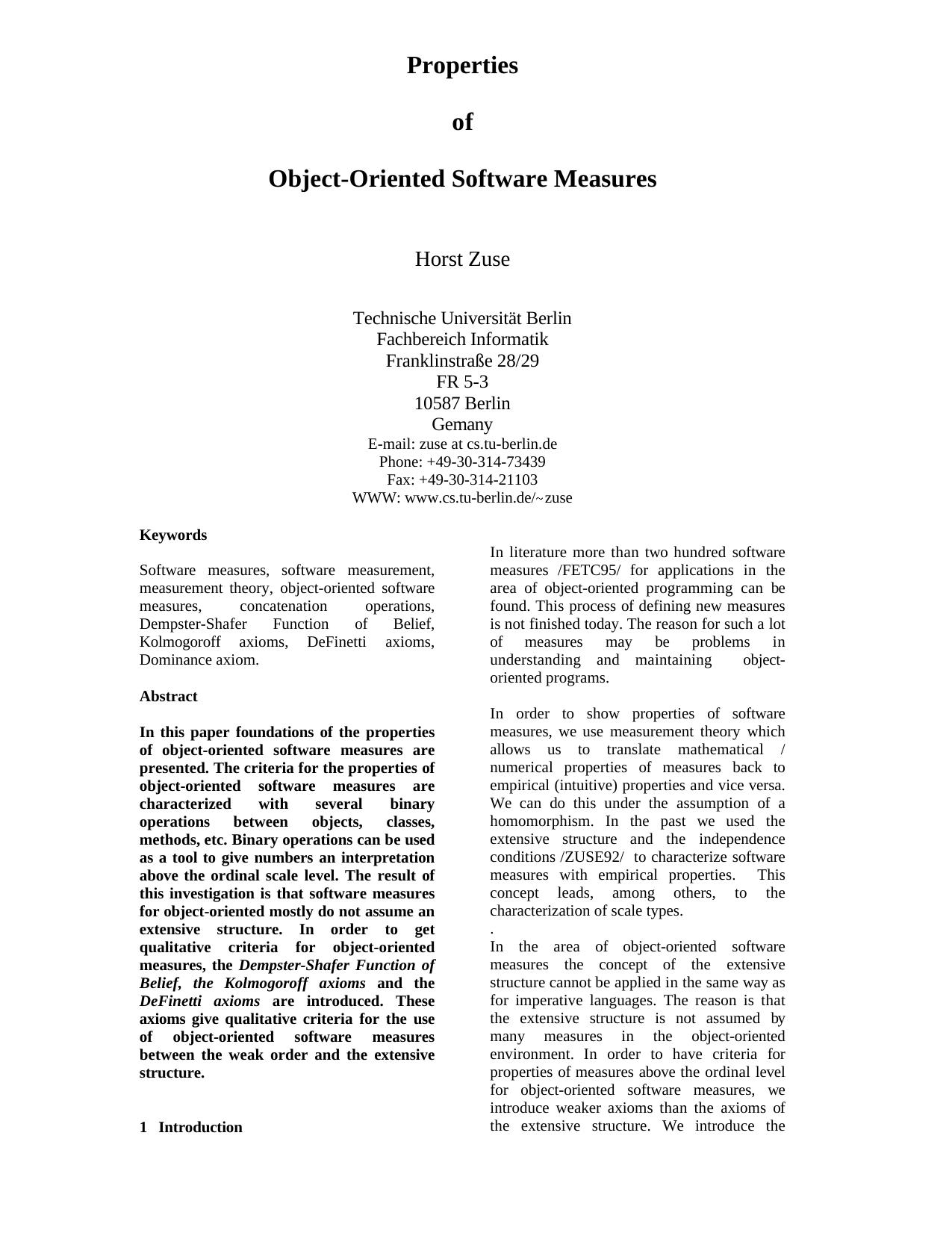 Formal Aspects of Measurement: Proceedings of the BCS-FACS Workshop on Formal Aspects of Measurement, South Bank University, London, 5 May 1991 by Tim Denvir