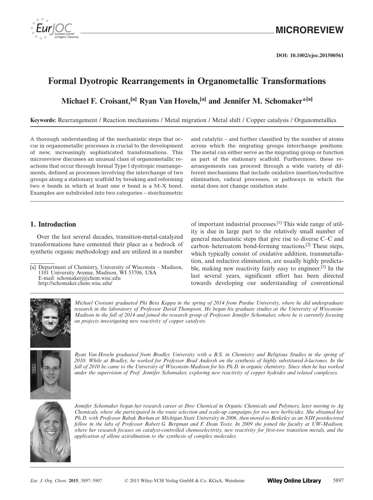 Formal Dyotropic Rearrangements in Organometallic Transformations by Unknown