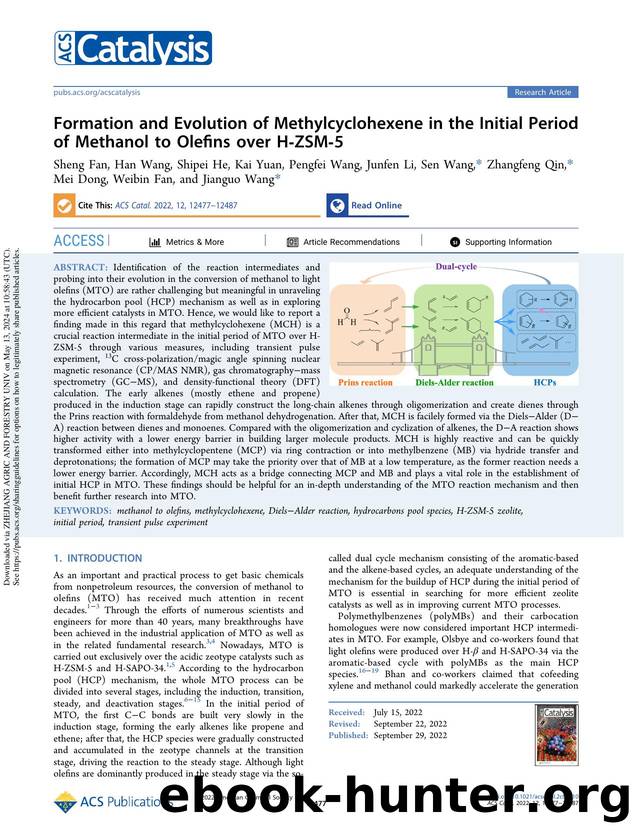 Formation and Evolution of Methylcyclohexene in the Initial Period of Methanol to Olefins over H-ZSM-5 by unknow