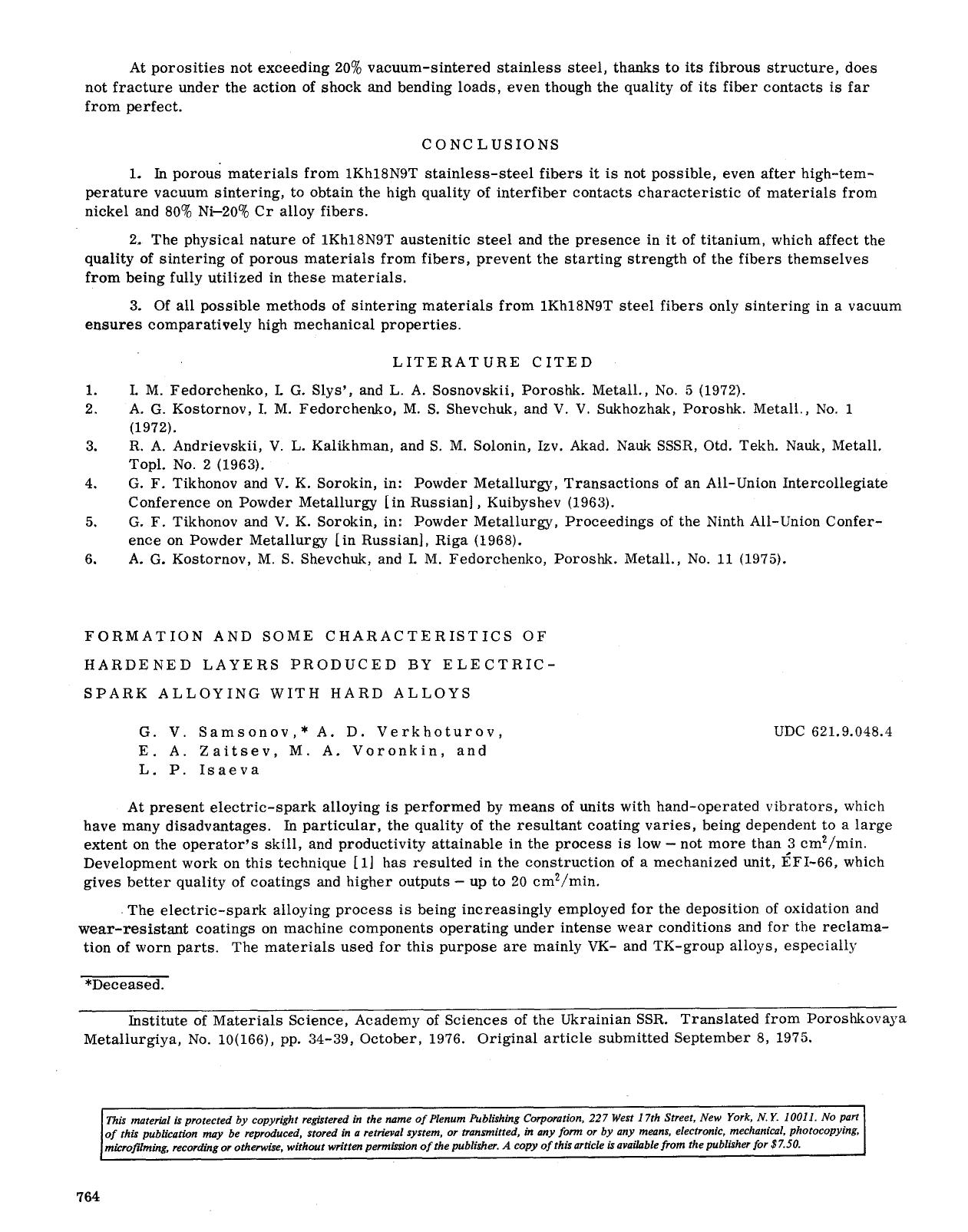 Formation and some characteristics of hardened layers produced by electric-spark alloying with hard alloys by Unknown