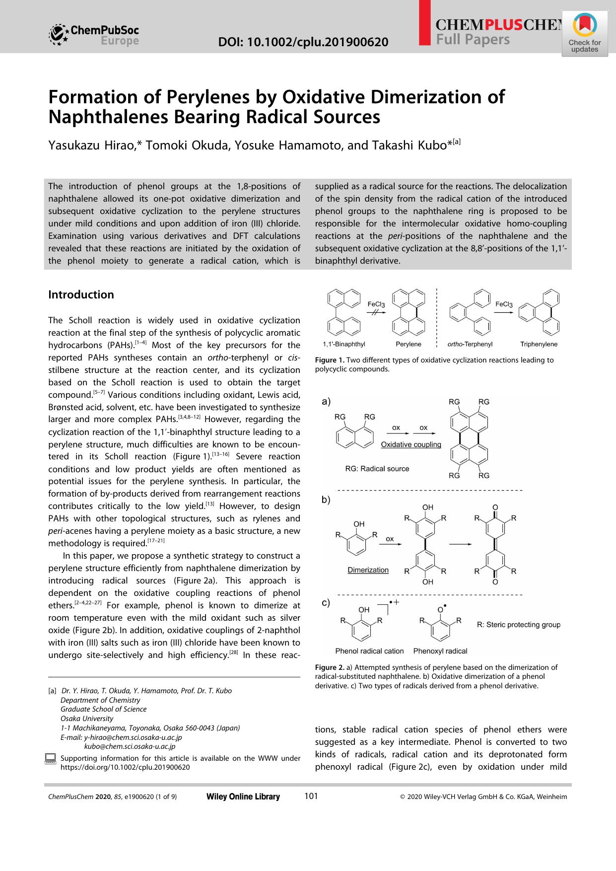 Formation of Perylenes by Oxidative Dimerization of Naphthalenes Bearing Radical Sources by Unknown