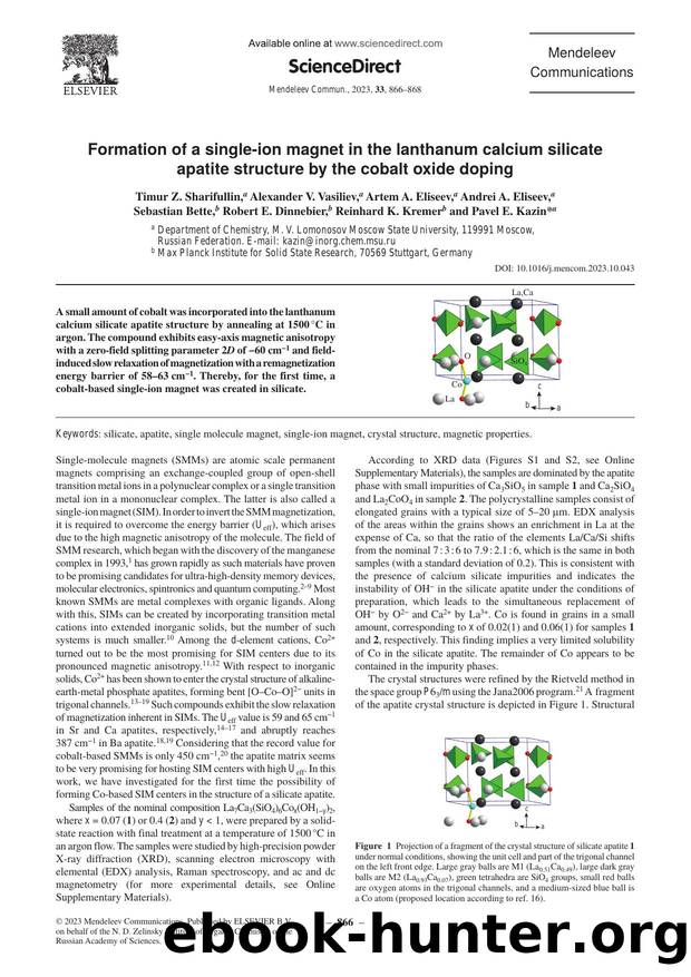 Formation of a single-ion magnet in the lanthanum calcium silicate apatite structure by the cobalt oxide doping by Timur Z. Sharifullin