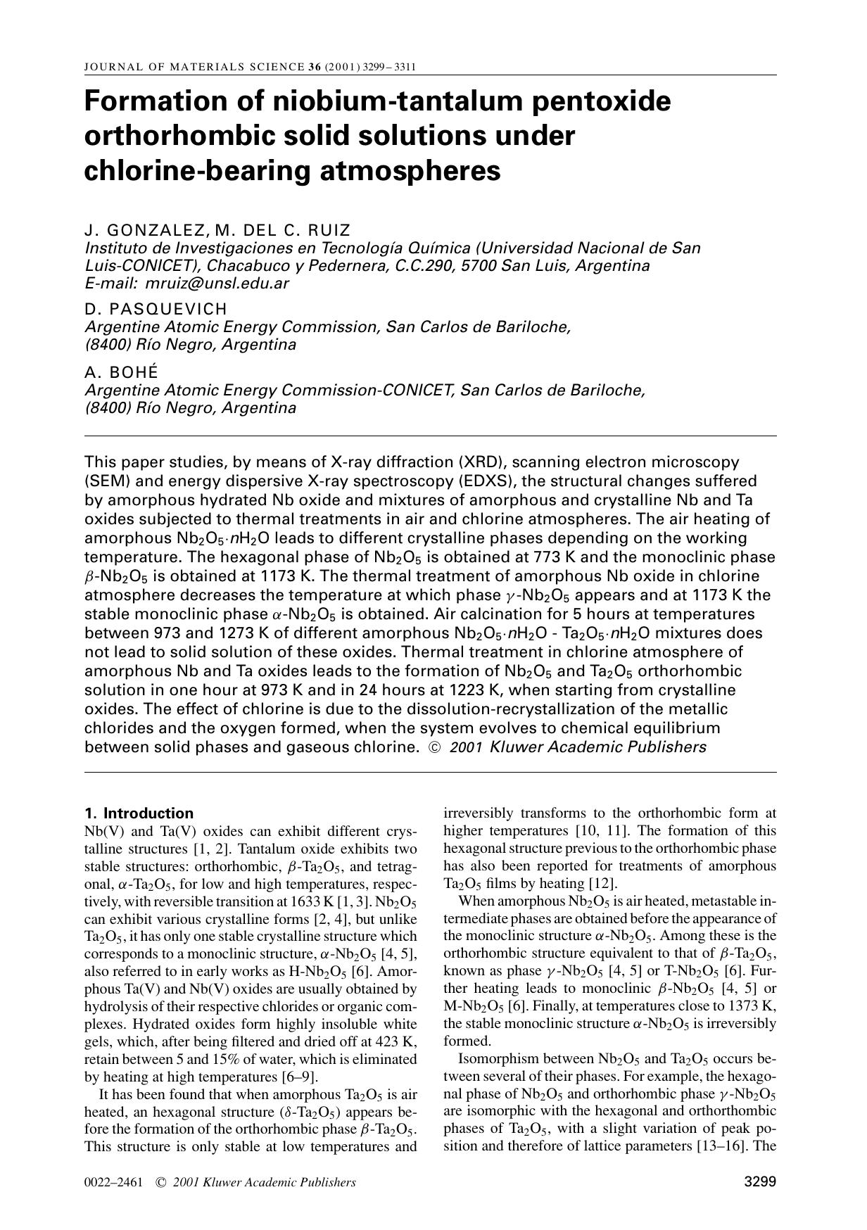 Formation of niobium-tantalum pentoxide orthorhombic solid solutions under chlorine-bearing atmospheres by Unknown