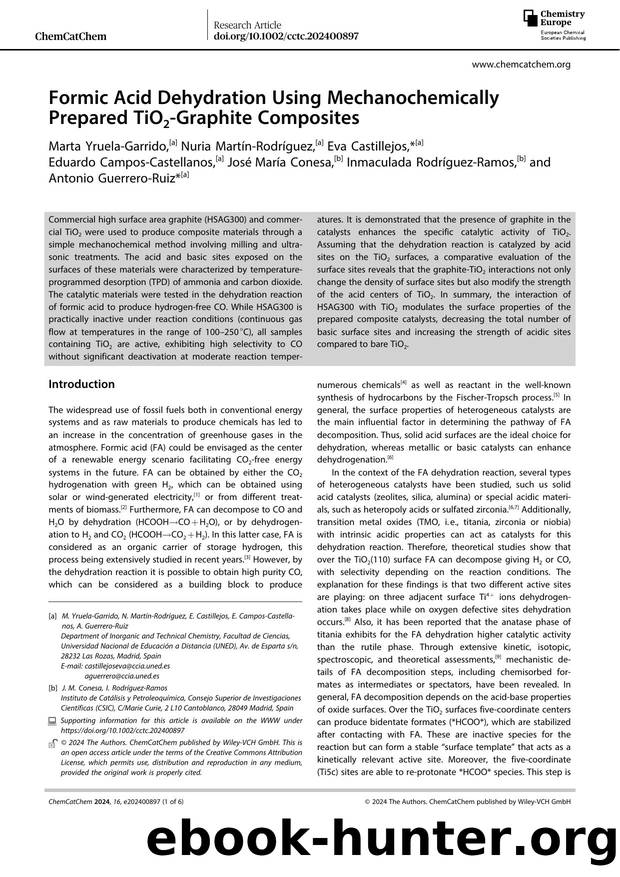 Formic Acid Dehydration Using Mechanochemically Prepared TiO2âGraphite Composites by Unknown