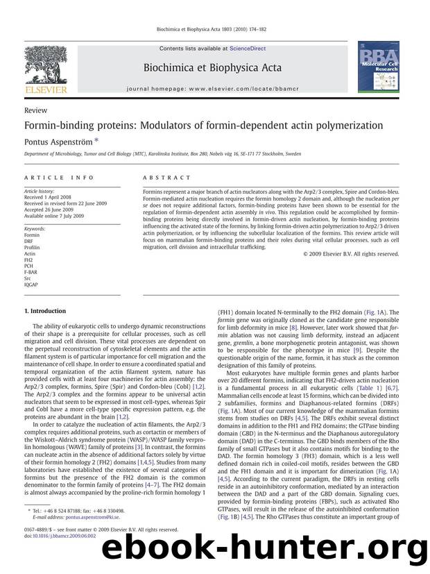 Formin-binding proteins: Modulators of formin-dependent actin polymerization by Pontus Aspenström