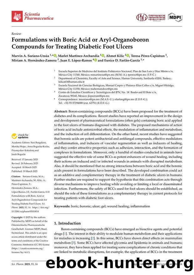 Formulations with Boric Acid or Aryl-Organoboron Compounds for Treating Diabetic Foot Ulcers by unknow