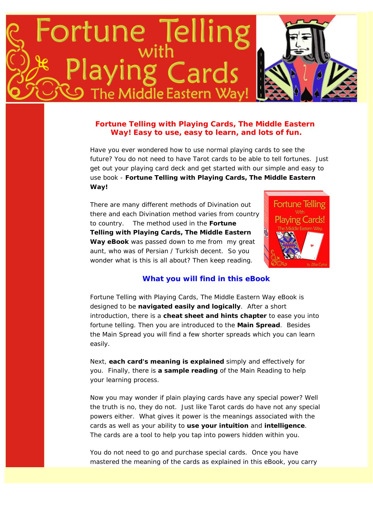 Fortune Telling With Regular Playing Cards! The Middle Eastern Way. by Best of Kuszter's Collection