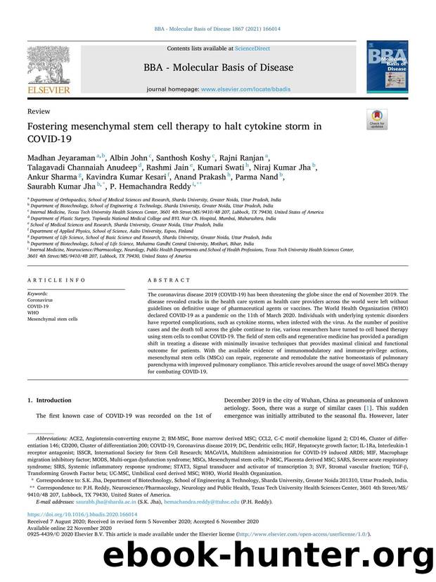 Fostering mesenchymal stem cell therapy to halt cytokine storm in COVID-19 by unknow