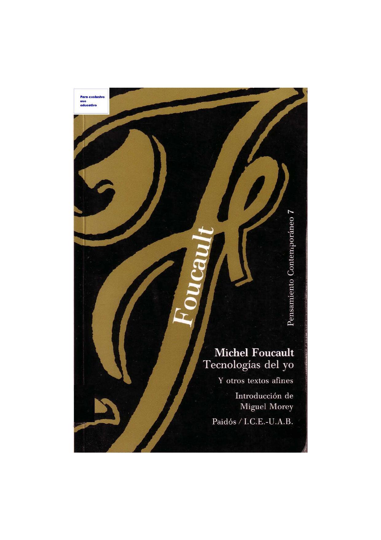 Foucault by Tecnologias del yo y otros textos afines