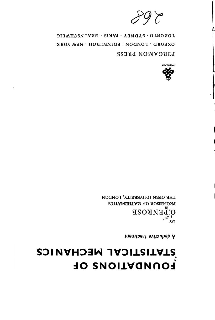 Foundation of statistical mechanics by Penrose