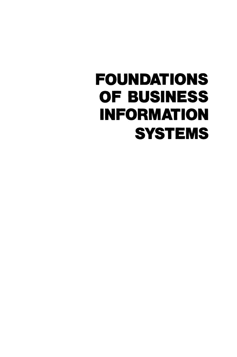 Foundations of Business Information Systems by Andrew Doswell (auth.)