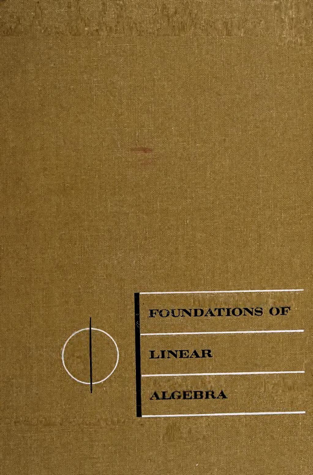 Foundations of Linear Algebra by Maltsev Anatoly I