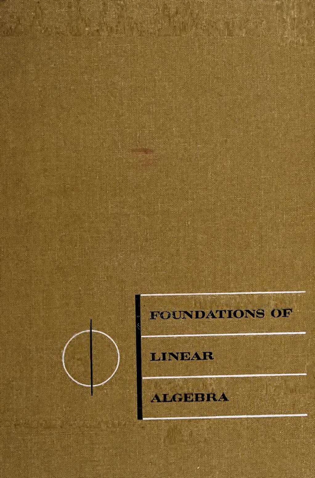 Foundations of Linear Algebra by Maltsev Anatoly I