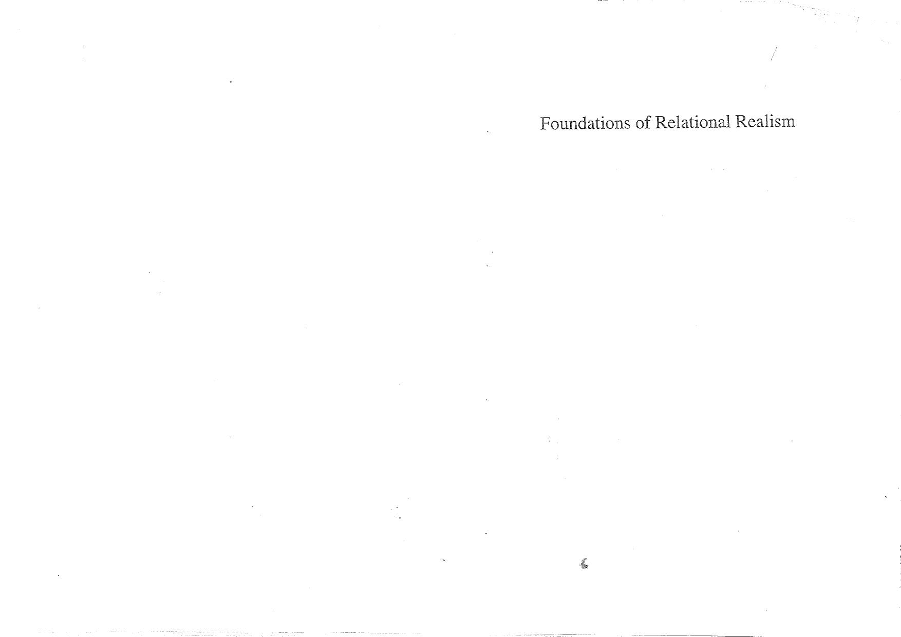 Foundations of Relational Realism-A topological approach to quantum mechanics and the philosophy of nature by Michael Epperson Elias Zafiris