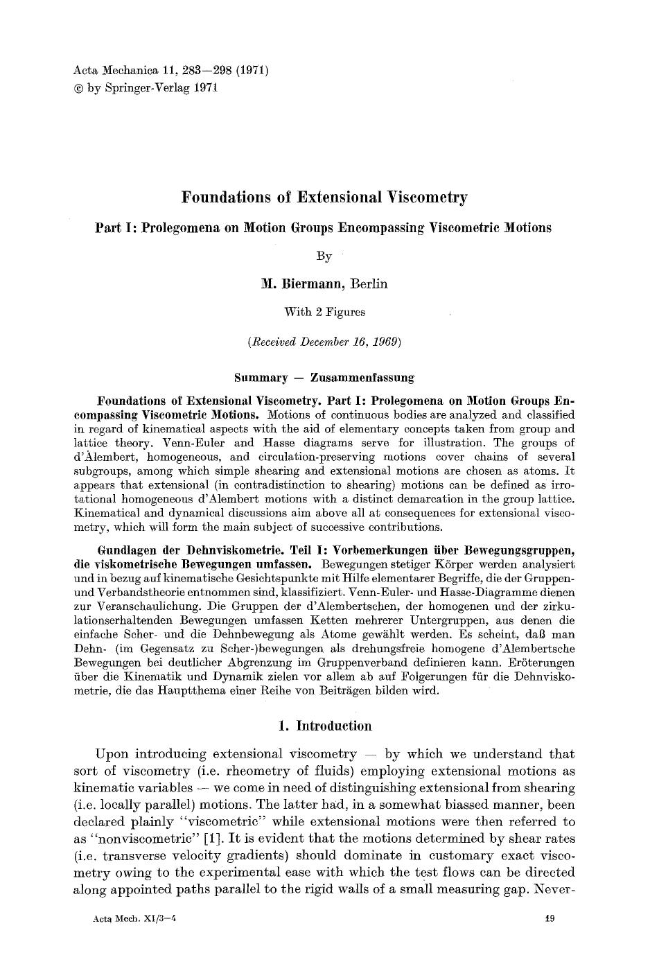 Foundations of extensional viscometry by Unknown