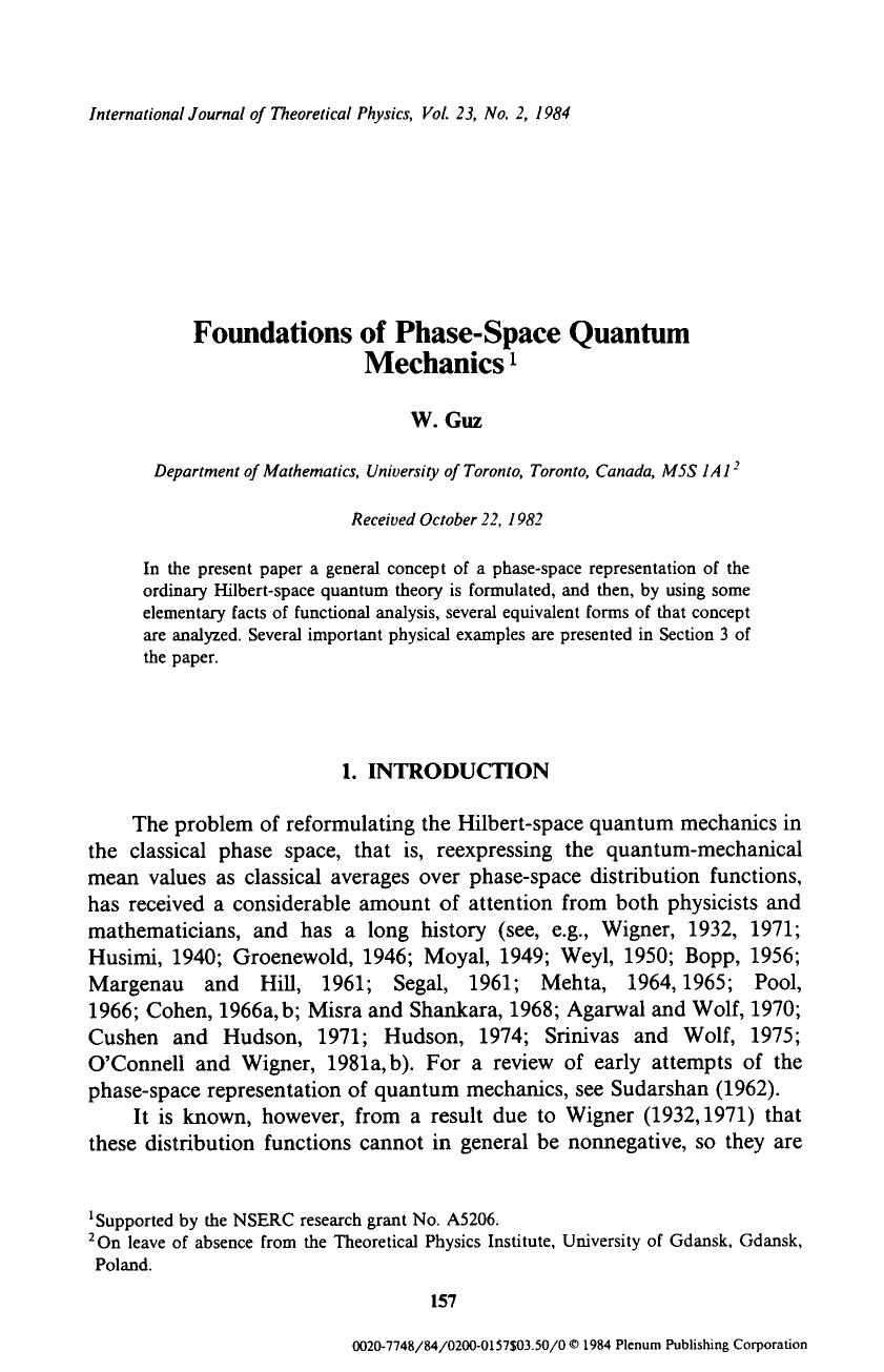 Foundations of phase-space quantum mechanics by Unknown