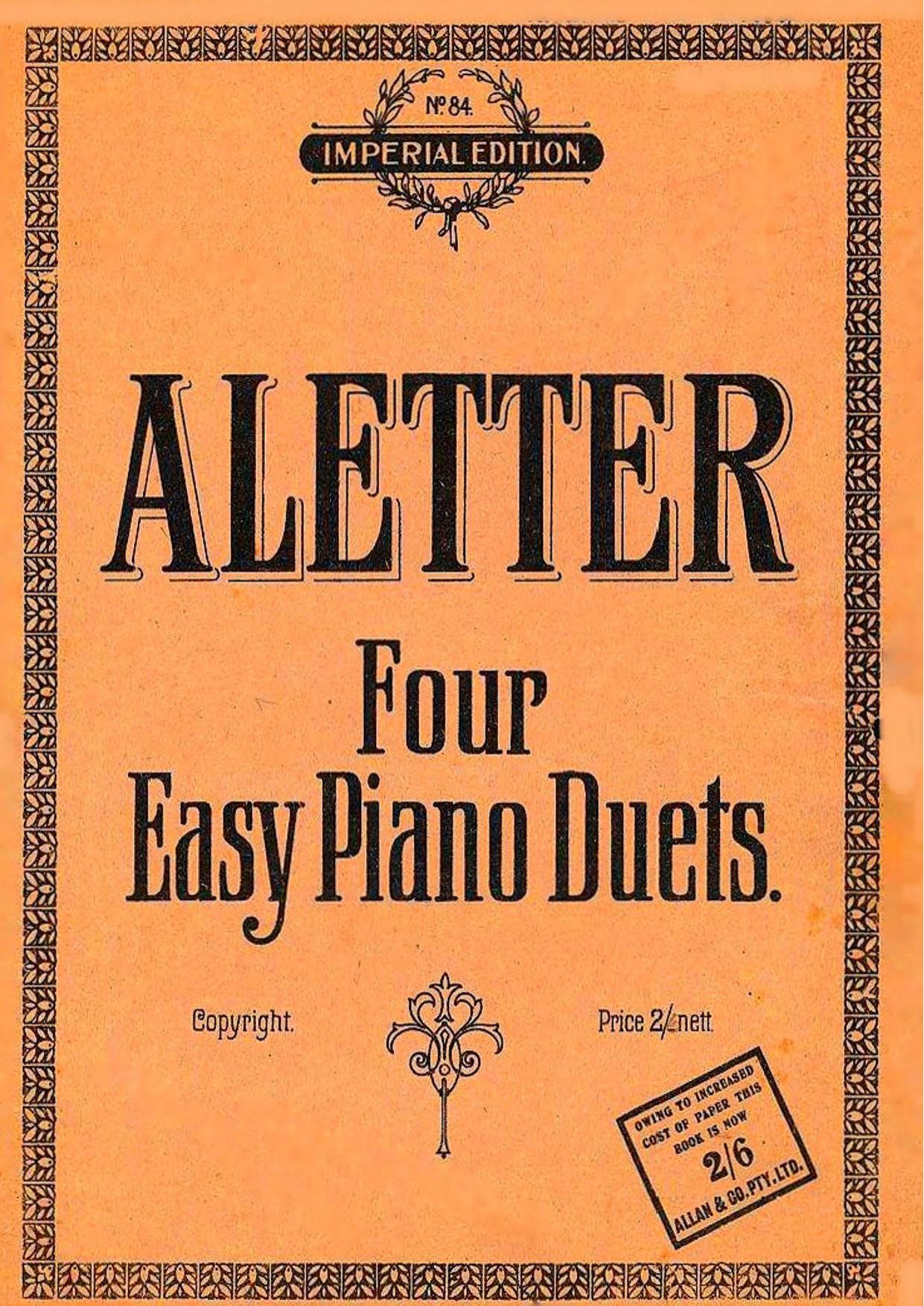 Four easy piano duets by Aletter W