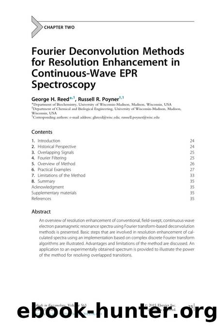 Fourier Deconvolution Methods for Resolution Enhancement in Continuous-Wave EPR Spectroscopy by George H. Reed & Russell R. Poyner