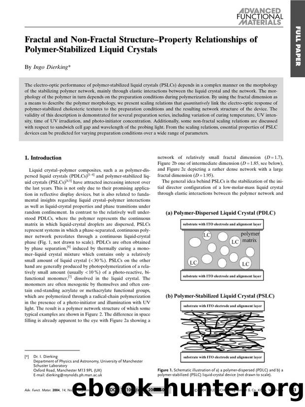 Fractal and Non-Fractal Structure-Property Relationships of Polymer-Stabilized Liquid Crystals by Unknown