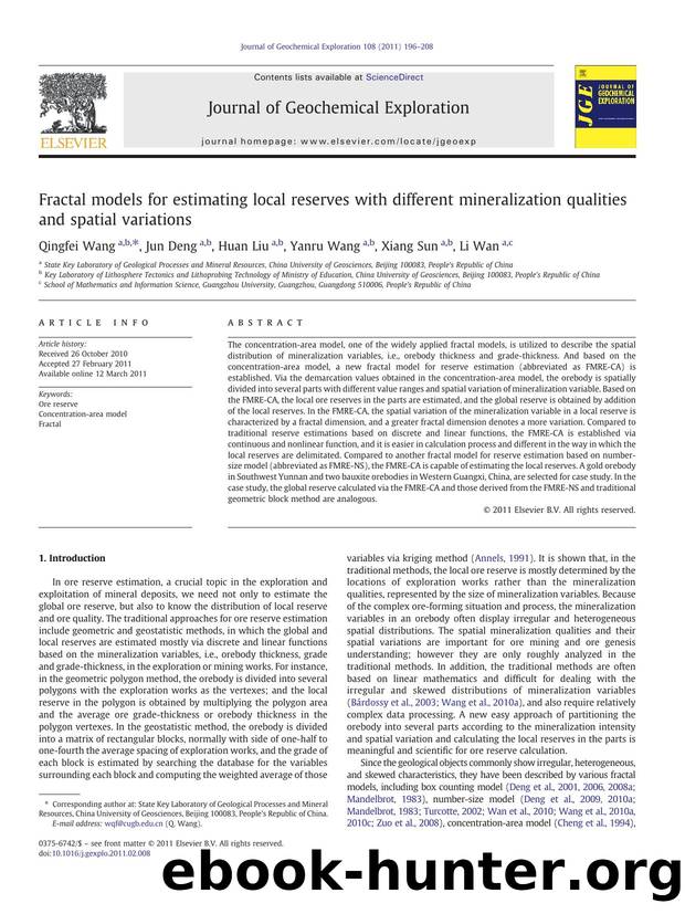 Fractal models for estimating local reserves with different mineralization qualities and spatial variations by Qingfei Wang & Jun Deng & Huan Liu & Yanru Wang & Xiang Sun & Li Wan