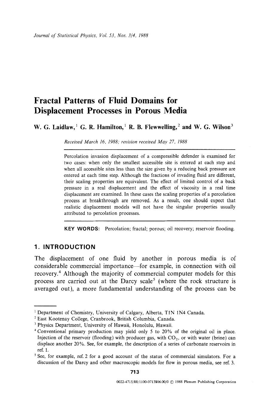 Fractal patterns of fluid domains for displacement processes in porous media by Unknown