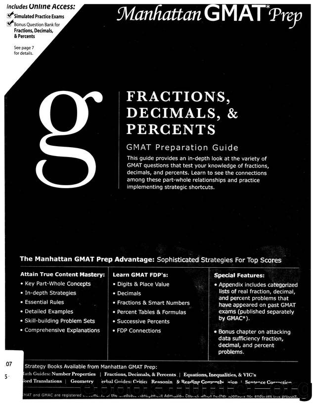 Fractions Decimals & Percents by Manhattan