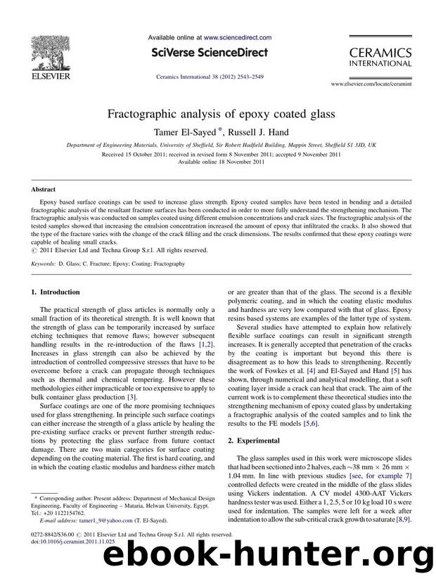 Fractographic analysis of epoxy coated glass by Tamer El-Sayed