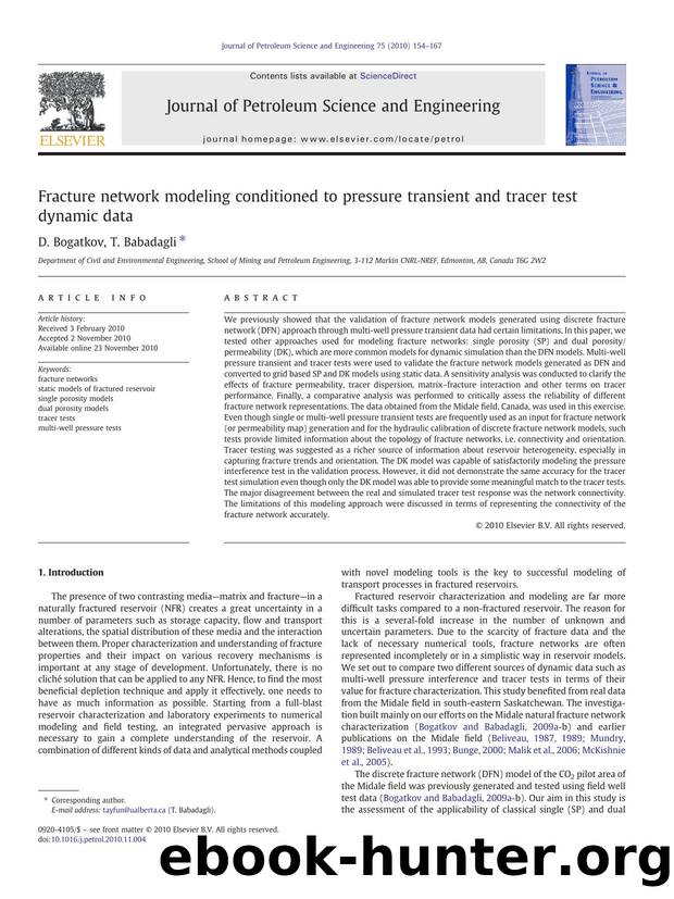 Fracture network modeling conditioned to pressure transient and tracer test dynamic data by D. Bogatkov & T. Babadagli
