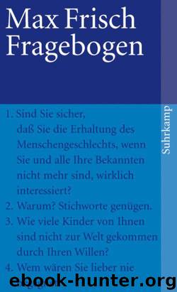 Fragebogen (German Edition) by Frisch Max