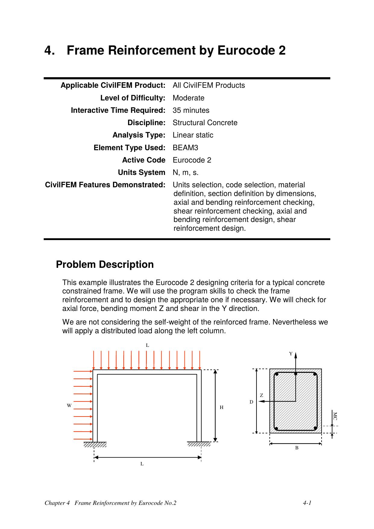 Frame Reinforcement by Eurocode No.2 by INGECIBER S.A