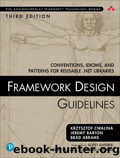 Framework Design Guidelines: Conventions, Idioms, and Patterns for Reusable .NET Libraries, 3rd Edition by Krzysztof Cwalina & Jeremy Barton & Brad Abrams