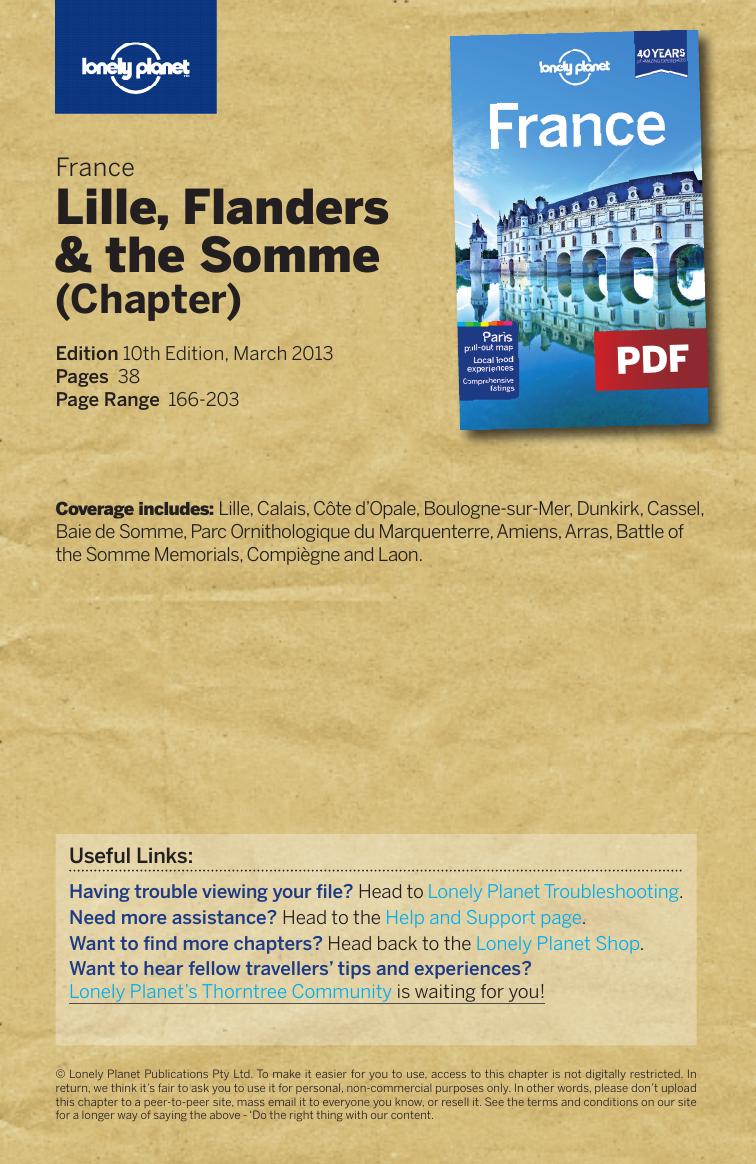 France 10 - Lille, Flanders & the Somme (Chapter) by Lonely Planet