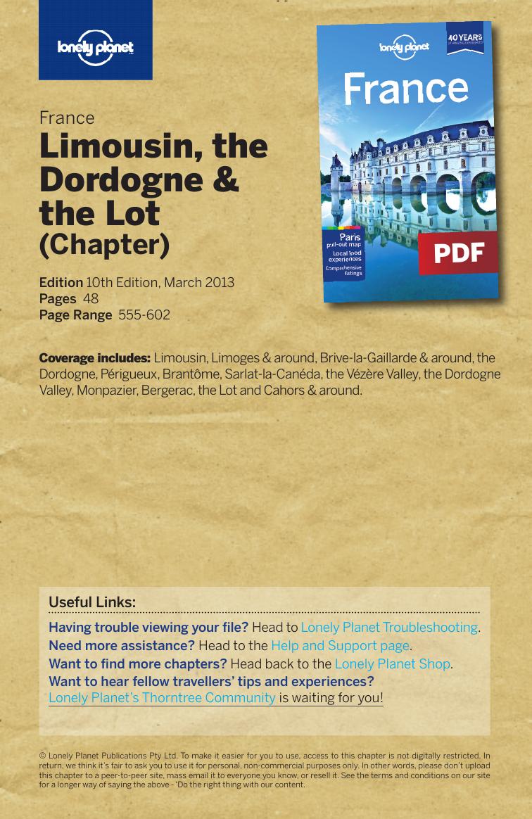 France 10 - Limousin, the Dordogne & the Lot (Chapter) by Lonely Planet