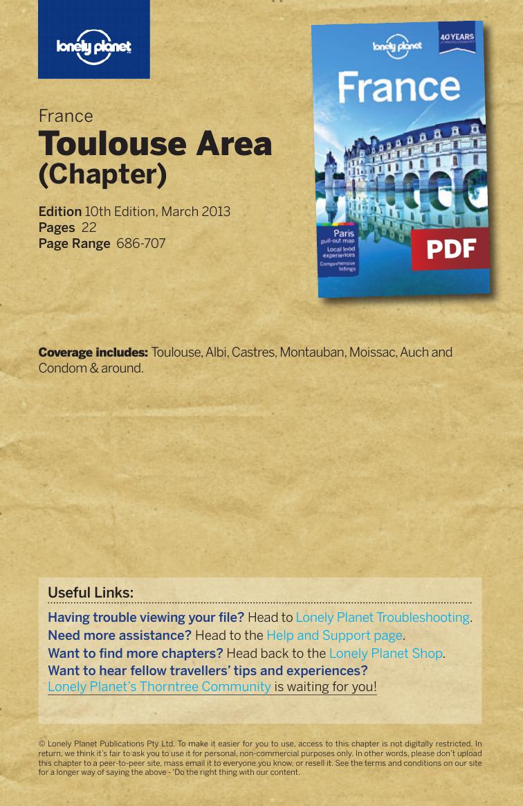 France 10 - Toulouse Area (Chapter) by Lonely Planet