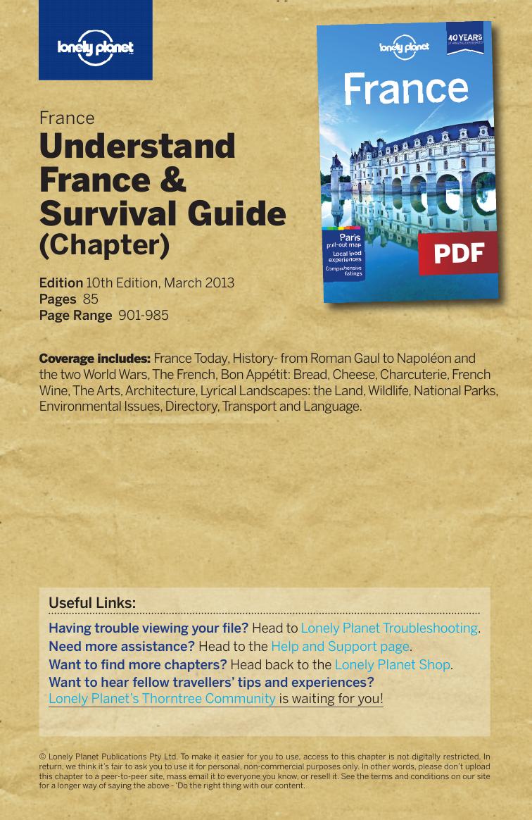 France 10 - Understand France & Survival Guide (Chapter) by Lonely Planet