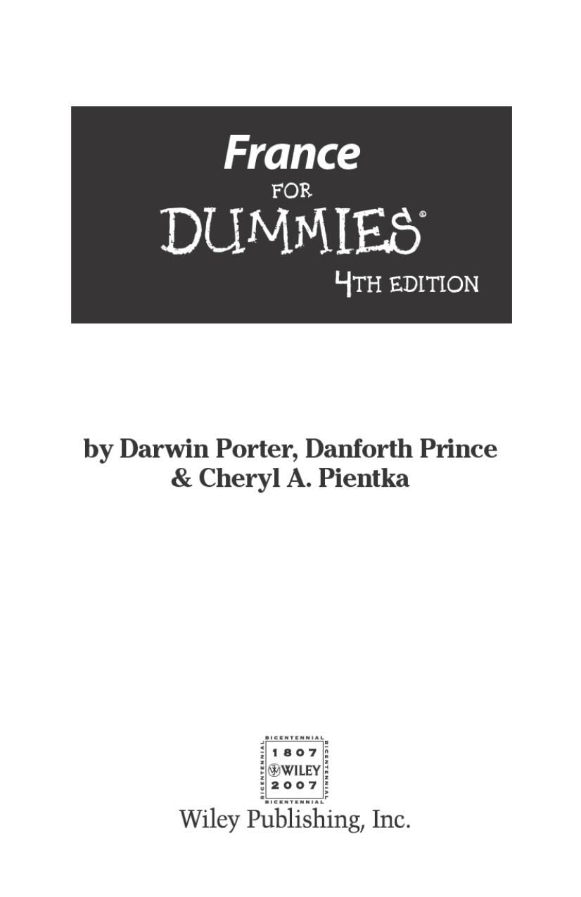 France For Dummies by Darwin Porter Danforth Prince Cheryl A. Pientka