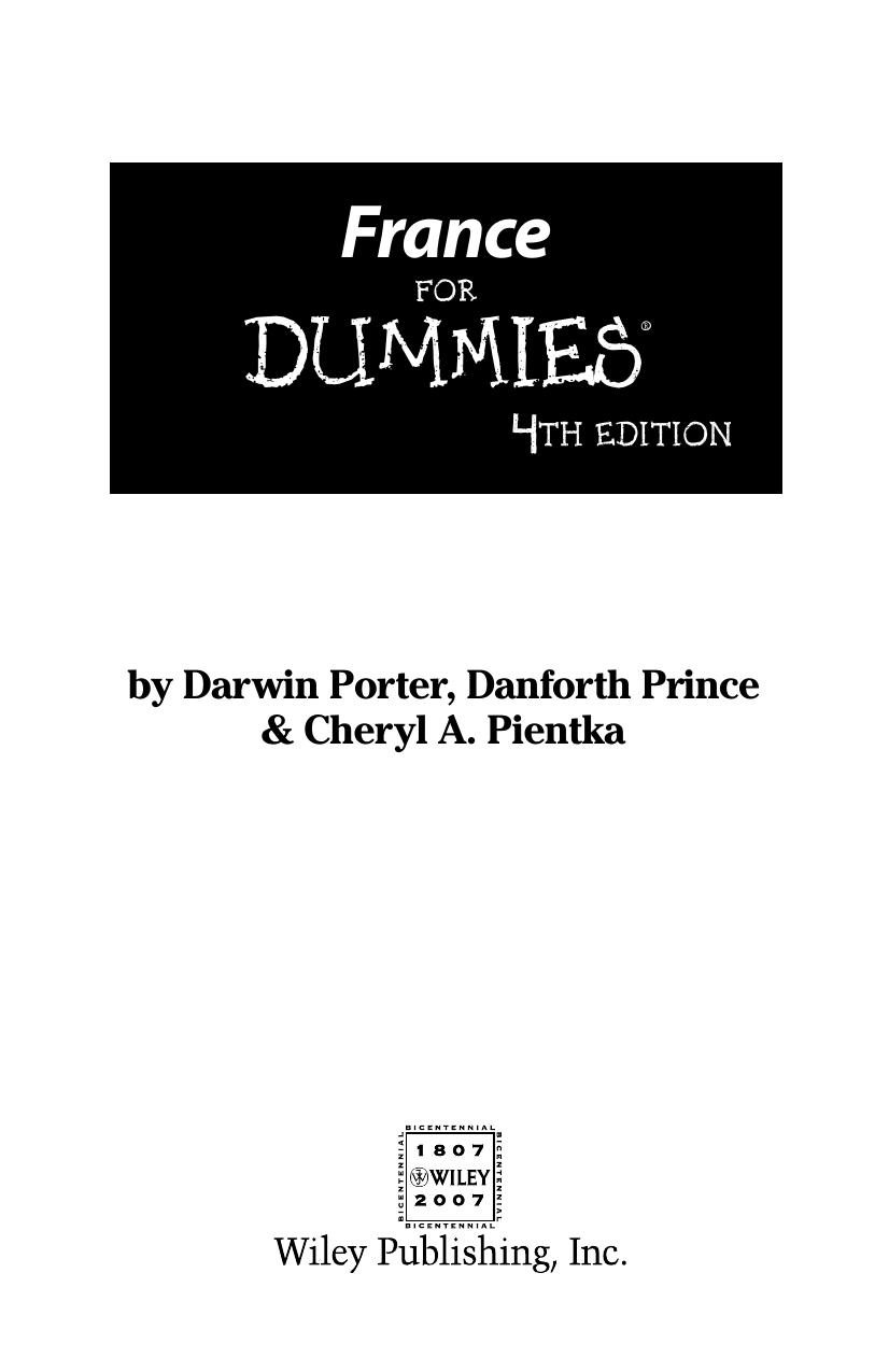 France for Dummies by Pientka Cheryl A;Porter Darwin;Prince Danforth