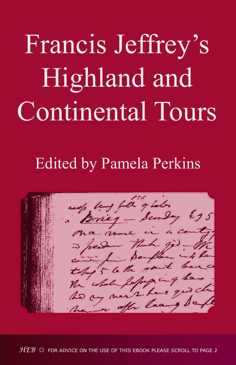 Francis Jeffrey's Highland and Continental Tours by Pamela Perkins