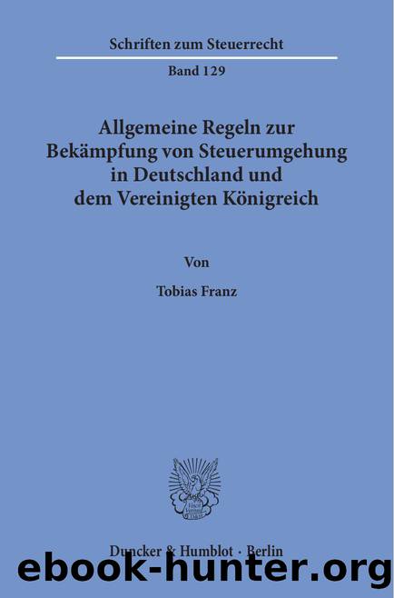 Franz by Schriften zum Steuerrecht (9783428552801)