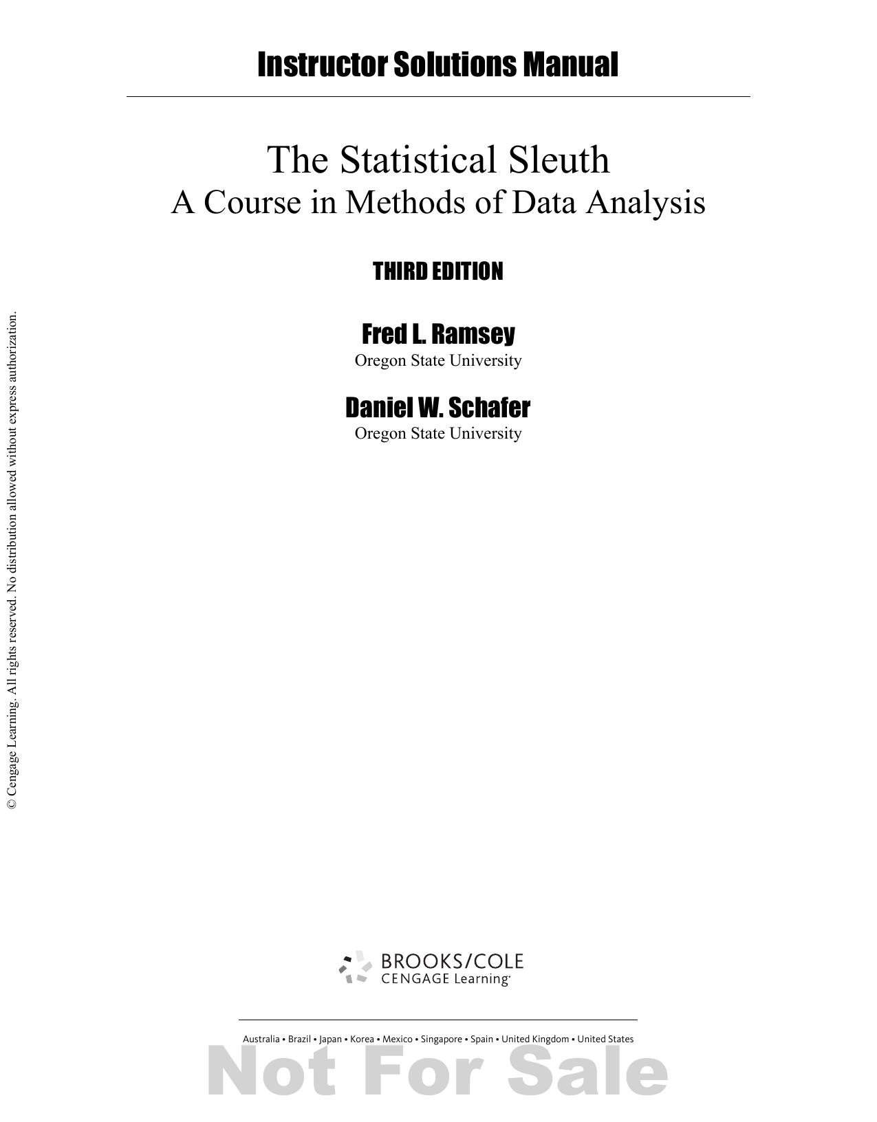 Fred Ramsey, Daniel Schafer- The Statistical Sleuth by Solutions Manual (2013)