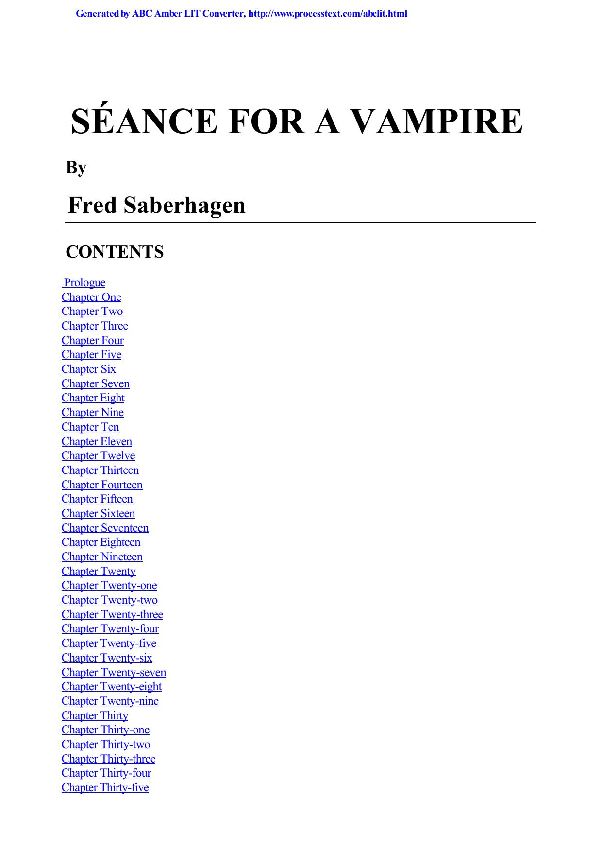 Fred Saberhagen Dracula 08 Seance for a Vampire by Unknown