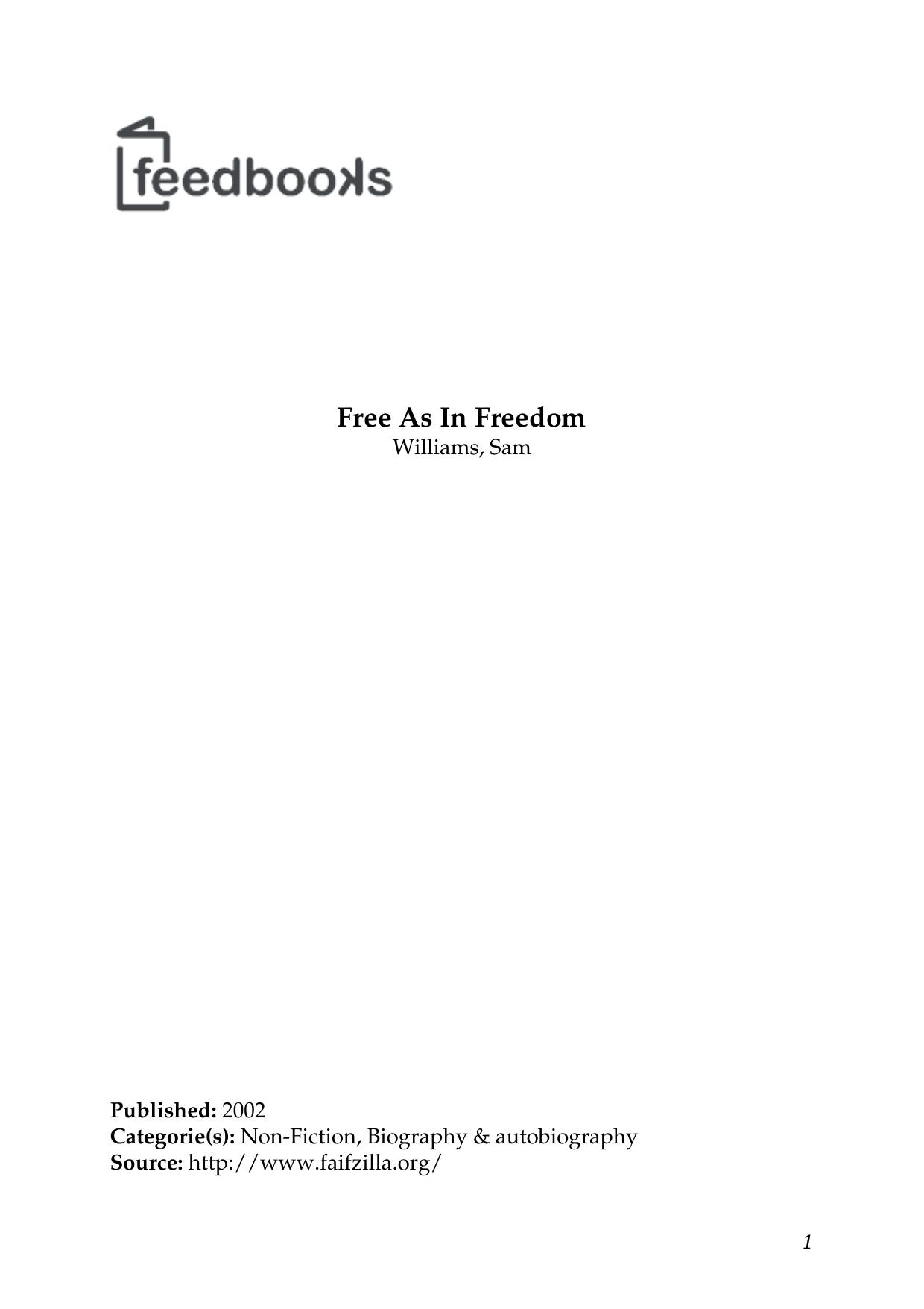Free As In Freedom by Williams Sam