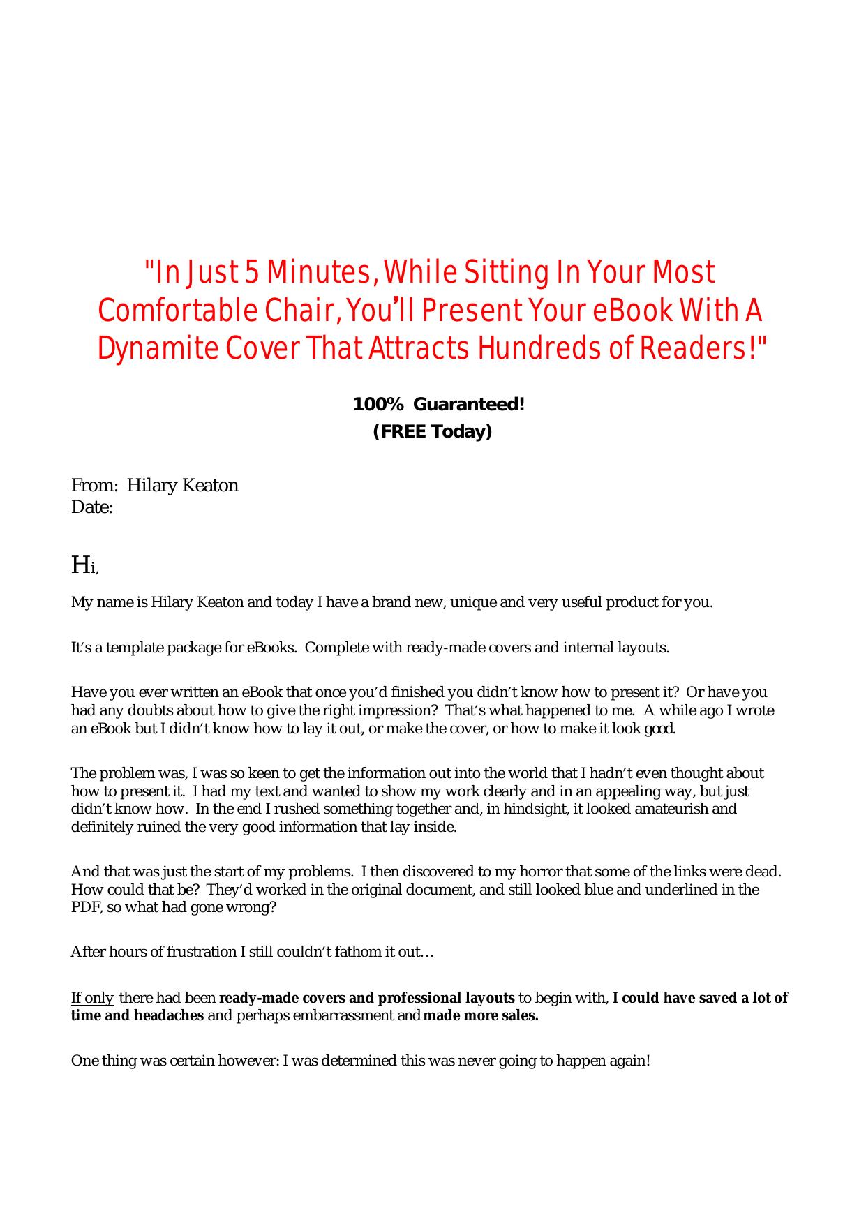 Free Book Report Template Including Covers. No Software To Buy. by Best of Kuszter's Collection