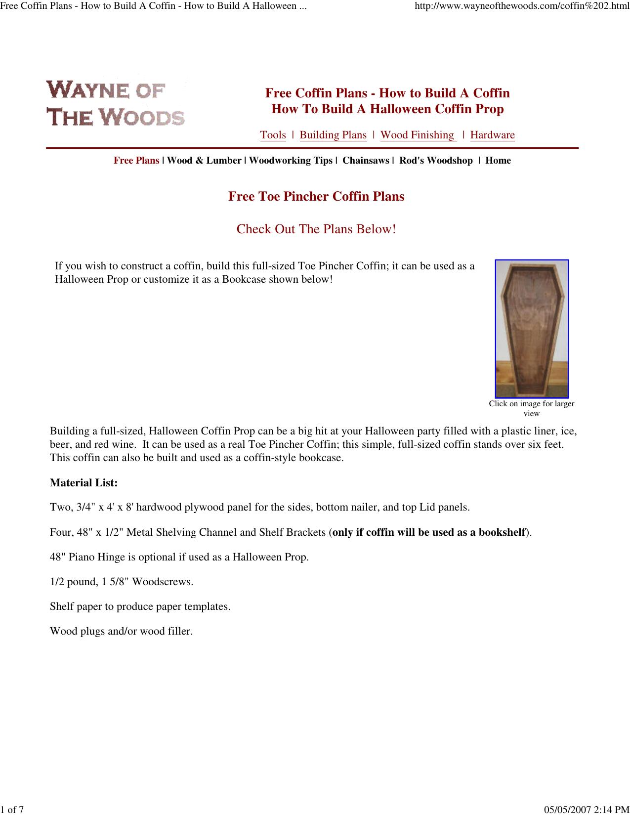 Free Coffin Plans - How to Build A Coffin - How to Build A Ha... by HP_Administrator